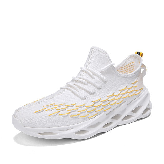 Black Blade Running Shoes For Men Lightweight Breathable Outdoor Jogging Walking Sneakers Casual White Shoes Damping Sports Shoe